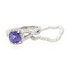 Image 7 : 14KT White Gold 1.22ct Tanzanite and Diamond Ring and Guard
