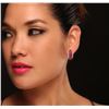 Image 4 : 14KT Yellow Gold 4.16ctw Ruby and Diamond Earrings