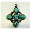 Image 1 : Sterling Silver .925 Turquoise Cross Pendant 18.64
