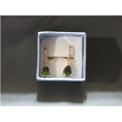 14 K GOLD FILLED PERIDOT EARRINGS (L688-12)