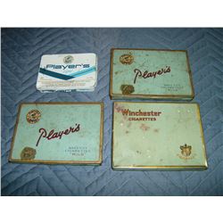 THREE PLAYER'S CIGARETTE TINS AND ONE WINSTON CIGARETTE TIN