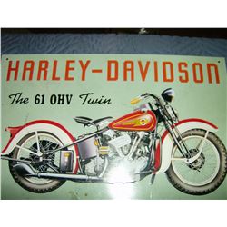 HARLEY DAVIDSON METAL SIGN "1961 OHV TWIN"