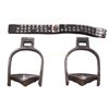 Image 1 : RARE PAIR OF TURKMEN STIRRUPS AND A NECK TRAPPING