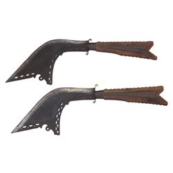 A PAIR OF MORO BEARING SWORDS