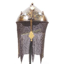 A RARE PERSIAN SAFAVID DYNASTY KULA KHUD HELMET