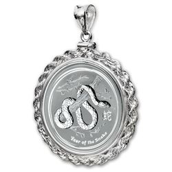 2013 1/2 oz Silver Snake Pendant (Screw-Top Rope Bezel)