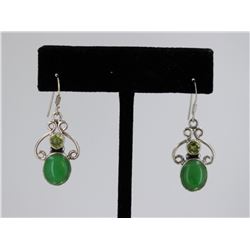 Sterling Silver .925 Vintage Peridot Earrings