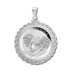 2015 1 oz Silver Koala Pendant (Rope-ScrewTop Bezel)