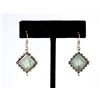 Image 1 : Sterling Silver .925 Light Green Gem Earrings