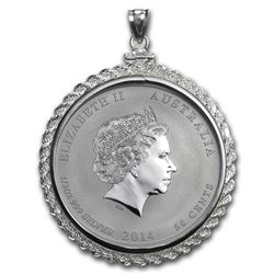 2014 1/2 oz Silver Horse Pendant (Screw-Top Rope Bezel)