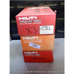 HILTI TOGGLER BOLTS, 3X THE MONEY