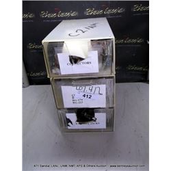 PARTS BIN WITH MISCELLANEOUS TEST PARTS