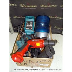 BOX: BATTERY CHARGERS CORDLESS DRILLS