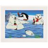 Image 1 : Limited Edition 1998 Sericel of Coca-Cola Polar Bears with Penguin