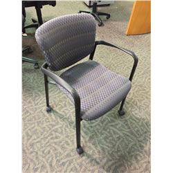 HAWORTH GREY PATTERNED MOBILE CLIENT CHAIR