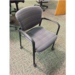 HAWORTH GREY PATTERNED MOBILE CLIENT CHAIR