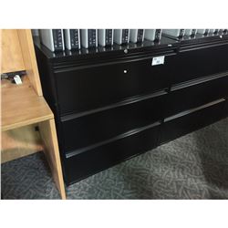 BLACK 3 DRAWER LATERAL FILE CABINET