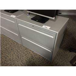 HAWORTH PREMISE GREY TWO DRAWER LATERAL FILE CABINET