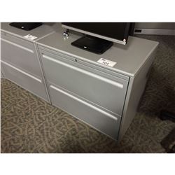 HAWORTH PREMISE GREY TWO DRAWER LATERAL FILE CABINET