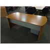 Image 1 : MAPLE CUSTOM 6' EXECUTIVE DESK W/ 3 DRAWER MOBILE PEDESTAL AND KEYBOARD TRAY