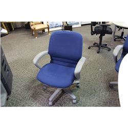 STEELCASE RALEIGH  BLUE AND GREY MID BACK TILTER CHAIR