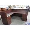 Image 2 : MAHOGANY L-SHAPE RECEPTION DESK