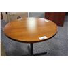 Image 1 : CHERRY 36'' ROUND TABLE, CHERRY 36'' BOOK CASE AND CHERRY ROUND END TABLE