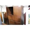 Image 2 : CHERRY 3 DRAWER LATERAL FILE CABINET/DOUBLE DOOR BOOKCASE COMBO