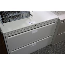 GREY 2 DRAWER LATERAL FILE CABINET