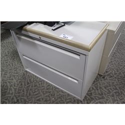 GREY 2 DRAWER LATERAL FILE CABINET