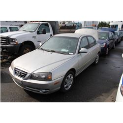 2005 HYUNDAI ELANTRA VE, 4DR SEDAN, GASOLINE, GREY, VIN # KMHDN45D85U970065