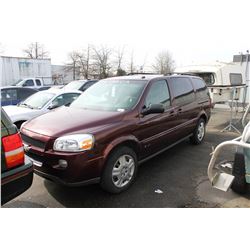 2008 CHEVROLET UPLANDER LT, PASS VAN, RED, VIN # 1GNDV331X8D182472