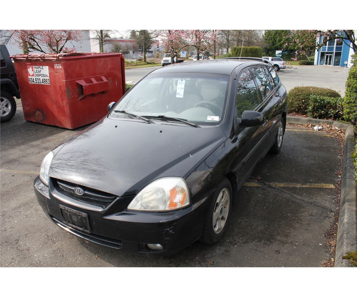 04 Kia Rio Rx V 4dr Hatchback Black Vin Knadc