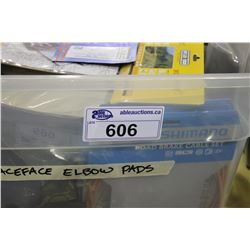 BIN OF ASSORTED BIKE STORE RETAIL PRODUCT