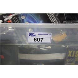 BIN OF ASSORTED BIKE STORE RETAIL PRODUCT