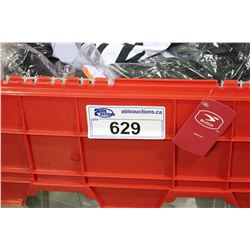 BIN OF ASSORTED BIKE CLOTHING