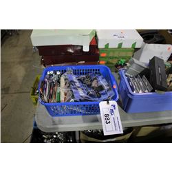 BLUE BIN OF BIKE PARTS