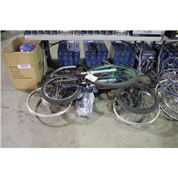 ASSORTED BIKE PARTS AND FRAMES