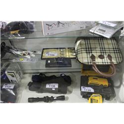 BURBERRY BAG, CUTLERY AND WALLET