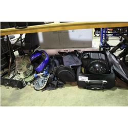 LOT OF BAGS AND SPORTING EQUIPMENT