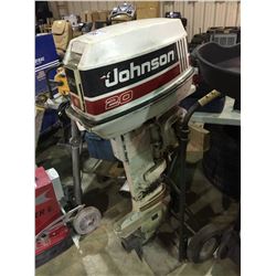 JOHNSON 20 OUTBOARD MOTOR ON STAND