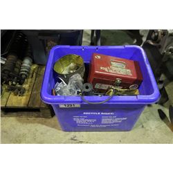 BIN OF MISC TOOLS AND HARDWARE