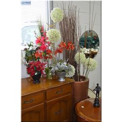 Selection of eight silk plants including table top pieces and one large floor display