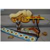 Image 1 : Selection of leather and bead work including moccasins, shell motif belt,  small bands etc.