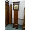 Image 1 : Antique oak long cased clock with two train chiming movement and brass dial including Roman numerals