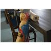 Image 2 : Selection of collectibles including carved parrot 41" tall, a wooden walking stick with duck motif h