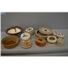 Image 1 : Selection of handmade bowls and boxes including porcupine quill, Birch bark etc.