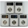 Image 2 : LOT OF ( 5 ) 1964 WASHINGTON QUARTER, NGC MS-65