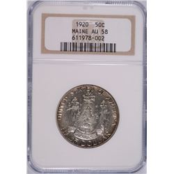 1920 MAINE HALF DOLLAR, NGC AU-58