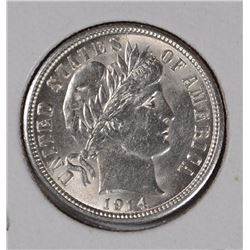1914 BARBER DIME AU-58